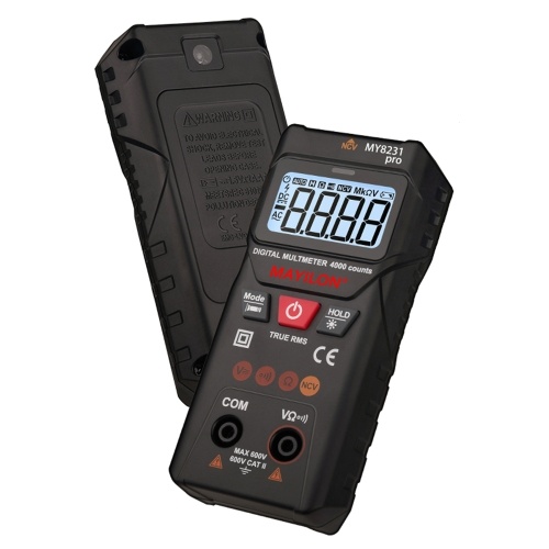 MAYILON Digital Multimeter Multi Tester with NCV Non-Contact Voltage Detection TRMS 4000 Counts Automatic/Manual Measurement Mode Backlit LCD Display Data Hold Function Measure AC DC Voltage Resistance On-off 