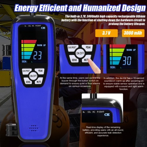 Handheld Combustible Gases Leak Detector Natural Gases Leakage Tester Portable Combustible Gases Concentration Test Meter Gases Sniffer Test with Sound Light Alarm Function 