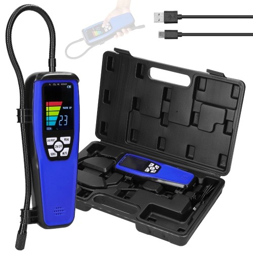 Handheld Combustible Gases Leak Detector Natural Gases Leakage Tester Portable Combustible Gases Concentration Test Meter Gases Sniffer Test with Sound Light Alarm Function 