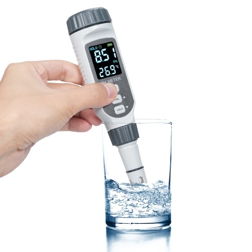 SMART SENSOR Digitales pH-Meter, wasserdichter Wasserqualitätstester mit ATC 0-14 pH-Messbereich, pH-Wassertestmessgerät für Trinkwasser, Schwimmbecken, Hydrokulturaquarium