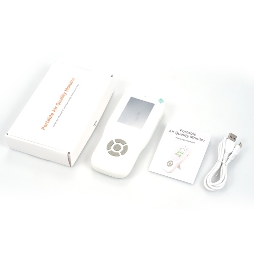 9-in-1 Air Quality Monitor Indoor Handheld AQI/CO₂/PM2.5/PM1.0/PM10/HCHO/TVOC/Temperature/Humidity Detector Real Time Monitoring Large Display with Intelligent Alert Home Air Test Kits 