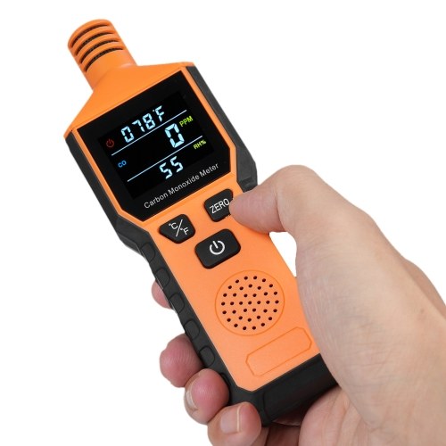 3-in-1 Portable Carbon Monoxide Detector Battery Powerd Handheld Carbon Monoxide Alarm with Temperature & Humidity CO Detector Monitor for Home Outside RV Easy to Read 