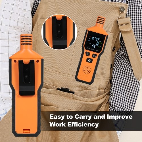 3-in-1 Portable Carbon Monoxide Detector Battery Powerd Handheld Carbon Monoxide Alarm with Temperature & Humidity CO Detector Monitor for Home Outside RV Easy to Read 