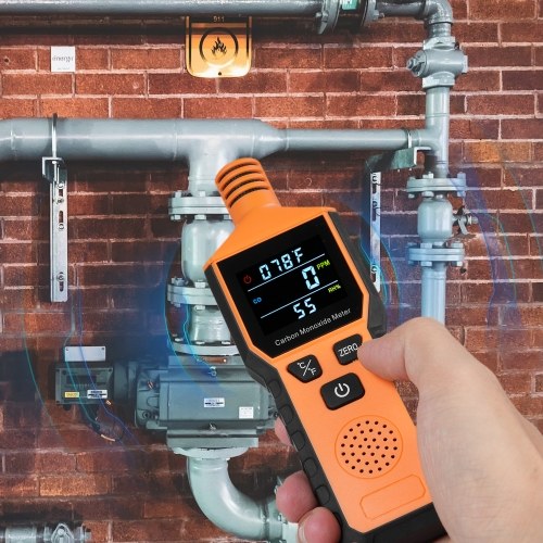3-in-1 Portable Carbon Monoxide Detector Battery Powerd Handheld Carbon Monoxide Alarm with Temperature & Humidity CO Detector Monitor for Home Outside RV Easy to Read 