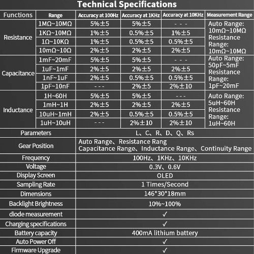 Digital Tweezers Handheld Frequency Capacitance Inductance Resistance Tester Versatile Measurement Tools for Electronic Component Testing 