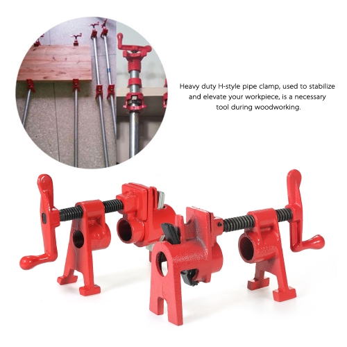 

1/2 inch Heavy Duty H Style Pipe Clamp Woodworking Wood Gluing Pipe Clamps Tool