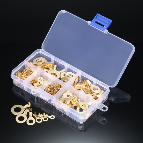 

Assorted 150pcs Brass Ring Cable Lugs Ring Eyes Copper Crimp Cable Connector Wire Terminals M3 M4 M5 M6 M8 M10 Kit