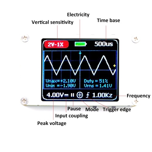 

Mini Digital Display Handheld Ultralight Oscilloscope