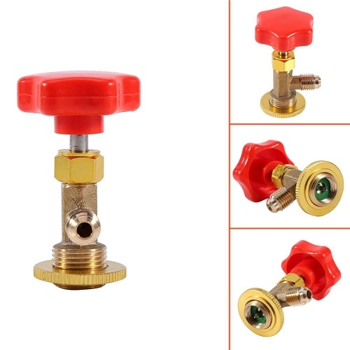 

1/4" SAE Air Conditioning Refrigerant Opener AC Can Tap Valve Bottle Can Tap Valve Gate Valve Tap Shut-off Valve Check Valve