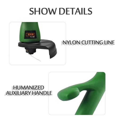 

Household Portable 400W Folding Electric Lawn Mower 12500r/min Garden Home Trimming Machine for Gardening Green