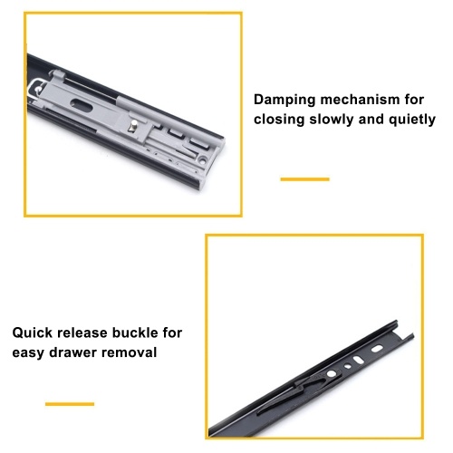

2Pcs Less Noise Hydraulic Soft Close Ball Bearing Drawer Slides 3 Folds Full Extension