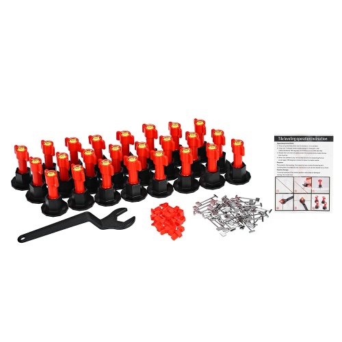 24pcs Tile Leveler Tile Spacer with Level Ceramic Tile Leveler Reusable Tile Leveling Tile Mini Leveling System Level Wedges Alignment Tile Spacers Leveler with Replaceable Steel Needles