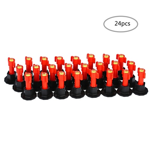 24pcs Tile Leveler Tile Spacer mit Level Ceramic Tile Leveler Wiederverwendbare Tile Leveling Tile Mini Nivelliersystem Level Wedges Ausrichtung Tile Spacer Leveler mit austauschbaren Stahlnadeln