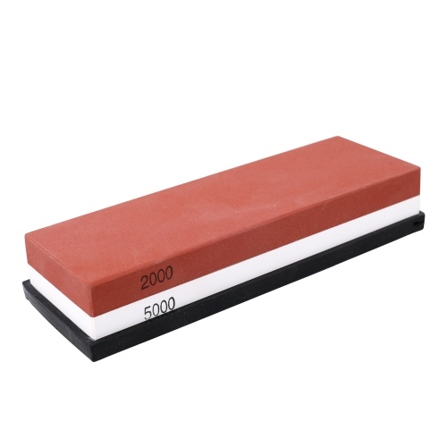 Double-sided Bicolor Whetstone Cutter Sharpener Stone for Kitchen White Corundum Sharpening Tool with Silica Gel Underlay