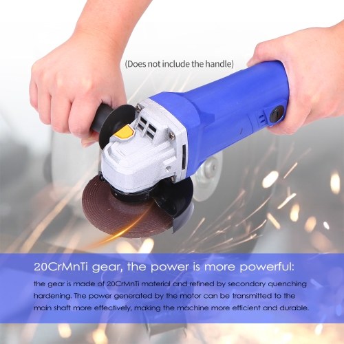 Kkmoon High Power Household Angle Grinder Cutting Machine Hand-held Grinder Waxing Polishing Electric Tool Blue 100mm