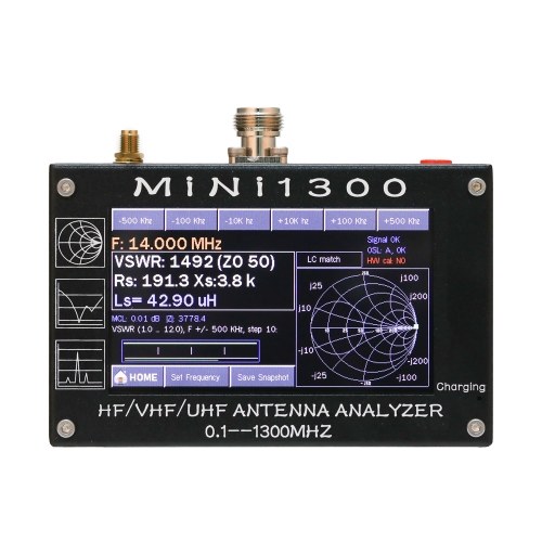 MINI1300 4,3 Zoll Digitalanzeige Touchscreen 0,1-1300 MHz HF VHF UHF ANT SWR Antennenanalysator mit TF-Karte