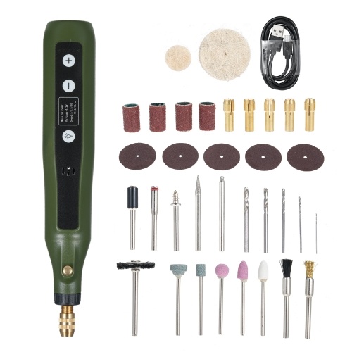 Mini Rotary Tool Kit 5-Speed Grinder Set Multi-Purpose 4.2V Power Rotary Tools with 34Pcs Accessories For Engraving Sanding Grinding Polishing Carving Etching DIY Crafting 