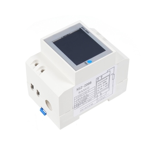 D52-2065 6-in-1 Digital Single Phase Energy Meter Tester Din Rail AC Monitor Voltage Current Power Factor Active KWH AC AC 250V~450V 100A Electricity Usage Monitor 