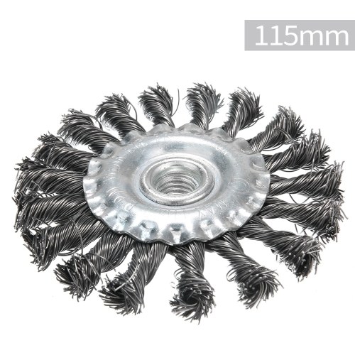Knotted Bench Steel Wire Brush Deburring Derusting Angle Grinder Cleaner Accessories Rust Removal Wheel Metal Disc Brush 115mm