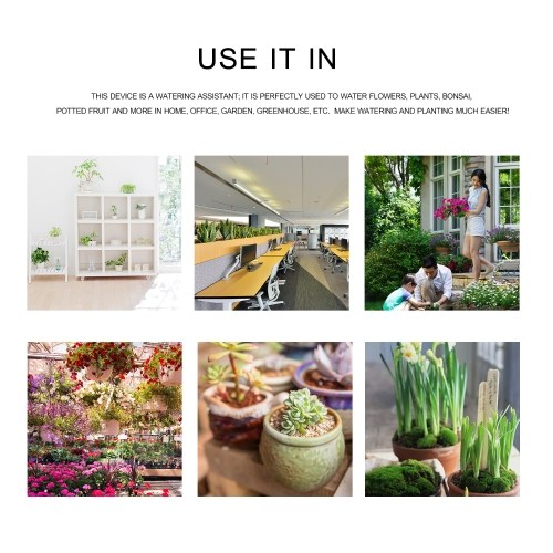 

Automated Watering Device Smart Water Controller Automatically Watering System Drip Irrigation Kit for 4 Potted Plants with 2000mAh Rechargeable Battery