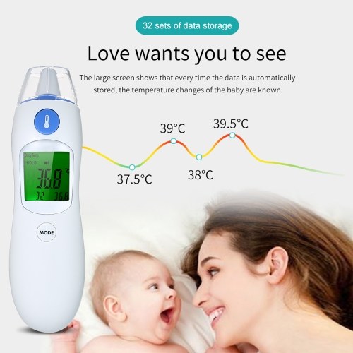 

Digital IR Infrared Body Fever Thermometer Adult Children Forehead and Ear Thermometer for Baby Kids and Adults