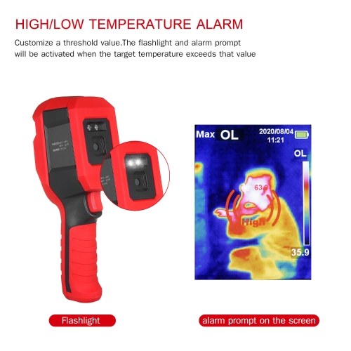 

UNI-T Professional Thermal Imager Infrared Thermal Imaging Camera 30℃~45℃(86℉~113℉) TIC Handheld Infrared Camera Thermographic Camera with High Temperature Buzzer Alarm