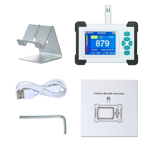 

Carbon Dioxide Detector with Rechargeable Battery Portable CO2 Meter Tester for Carbon Dioxide Air Quality Detector CO2 Meter Monitor with Storage Case