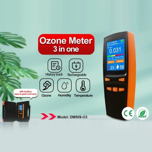Portable Ozone Analyzer Multifunctional O3 Ozone Meter Air Detector Intelligent Sensor Ozone Meter Air Quality Pollution Monitor 