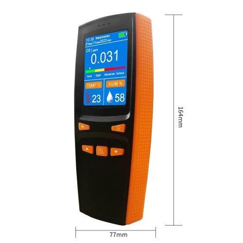 Portable Ozone Analyzer Multifunctional O3 Ozone Meter Air Detector Intelligent Sensor Ozone Meter Air Quality Pollution Monitor 
