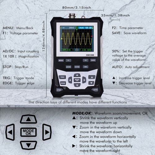 

KKmoon DS0120M 320x240 High Definition 2.4 Inch TFT Color Screen Digital Oscilloscope