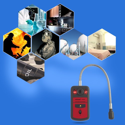 

UYIGAO Brand New Handheld Portable Automotive Mini Combustible Gas Detector Gas Leak Location Determine Tester with Sound and Light Alarm