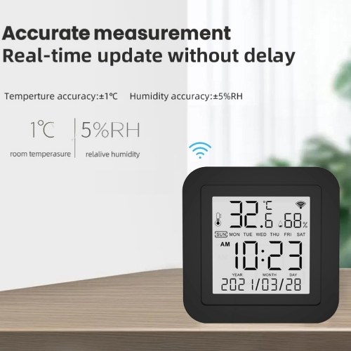 S09 Tuya WiFi 3 In 1 Infrared Remotes Control Temperature Humidity Detection Intelligent Sensor with USB Type-C Interface Power Supplys LCD Display 
