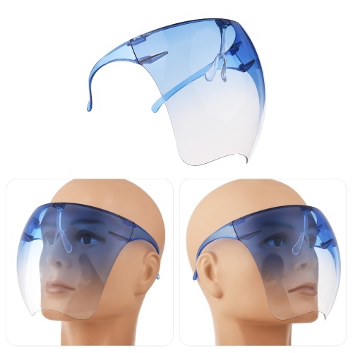 Face Shield with Glasses See Through Transparent Clear Face Shield Anti-Fog Plastic Full Face Covering Reusable Full Cover Protective Visor