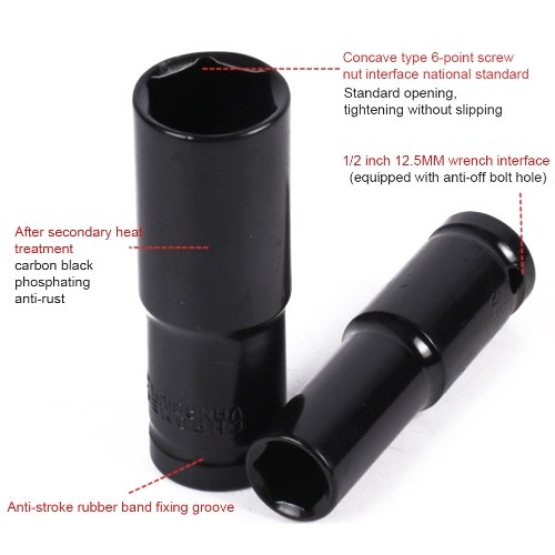 

15PCS 1/2 Inch Electric Wrench Accessory Set Steel Sleeve Set Household Multifunctional Practical Sleeve Set with Storage Box