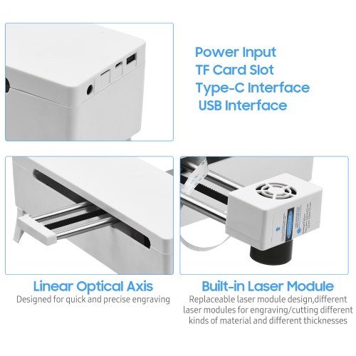 

450nm 5.5W Laser Engraving Machine Adjustable Focal Length Support PC Software High Speed Mini CNC Laser Engraver Cutter Precise Carver Printer for DIY Craft Brand Making Wood Leather Fabric Paper Cutting Engraving, Compatible with GRBL