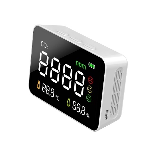 Temperature Humidity Monitoring Detector Indoor Outdoor CO2 Meter Detector Gas Multifunctional Air Quality Sensor Tester for Office Home Temperature Humidity Monitoring Detector Indoor Outdoor CO2 Meter Detector Gas Multifunctional Air Quality Sensor Tester for Office Home