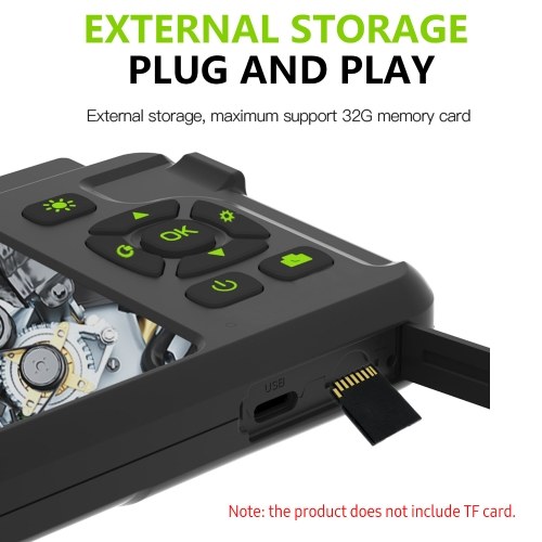 Industrial Endoscope with 4.5-inch IPS Color Display 1080P Photos Videos Snake Camera with 6 LED Lights Borescope IP67 Waterproof 2 Million Pixels Inspection Camera with TF Card Slot for Maintenance 