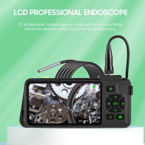 Industrial Endoscope with 4.5-inch IPS Color Display 1080P Photos Videos Snake Camera with 6 LED Lights Borescope IP67 Waterproof 2 Million Pixels Inspection Camera with TF Card Slot for Maintenance 