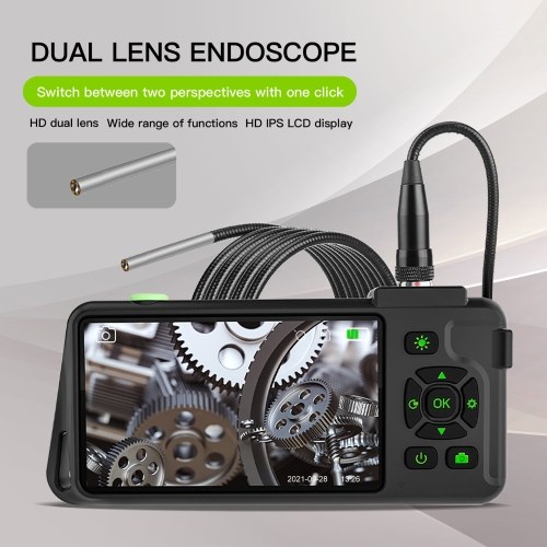 Industrial Endoscope with 4.5-inch IPS Color Display 1080P Photos Videos Snake Camera with 6 LED Lights Borescope IP67 Waterproof 2 Million Pixels Inspection Camera with TF Card Slot for Maintenance 