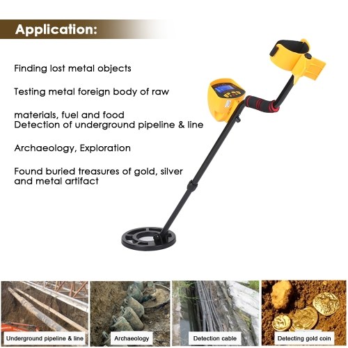 High Sensitivity High Performance Metal Detector MD3010II Underground Metal Detector Gold Digger Treasure Hunter Metal Finder Treasures Seeking Tool with Earphones and Folding Shovel