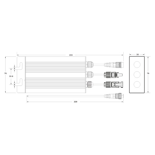 

Sinewave Grid-connected Inverter Solar Power Micro Inverter Intelligent Maximum Power Point Tracking Sine-Waves Output Inverter with Solar Panel Plug and Plays