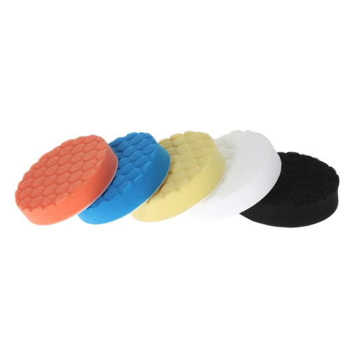 

5PCS Brand New 3" 80mm/4" 100mm/5" 125mm/6" 150mm/7" 180mm Car Polishing Pads Waxing Buffing Pad Sponge Kit Set for Car Polisher Buffer Waxer Sander Polishing Waxing Sealing Glaze