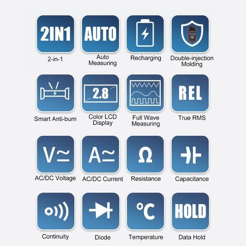 Handheld LCD Digital Multimeter & Oscillometer 2-in-1 Universal Meter Oscope Meter 9999 Counts 10MHz 48MSa/s Single Channel Measuring 
