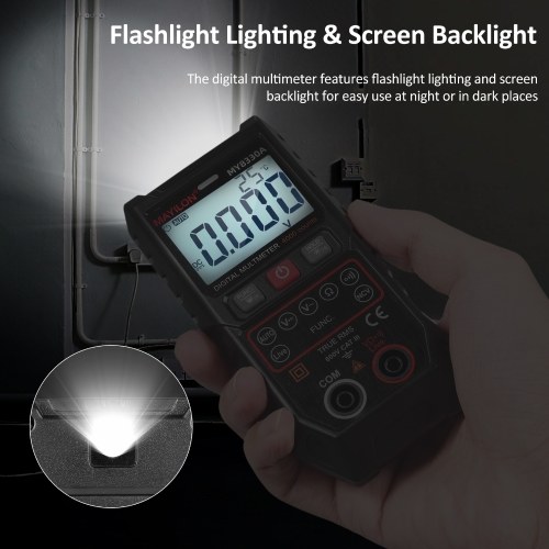 MAYILON Digital Multimeter Voltage Tester 4000 Counts TRMS Automatic/Manual Ranging Multi Tester Measure AC/DC Voltage Resistance On-off Test NCV Contactless Voltage Detection Backlit LCD Display Data Hold Function 