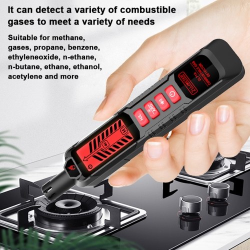 Handheld Combustible Gases Leak Detector Natural Gases Leakage Tester Portable Combustible Gases Concentration Test Meter Gases Sniffer Test with Sound Light Alarm Function 