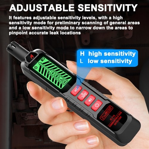 Handheld Combustible Gases Leak Detector Natural Gases Leakage Tester Portable Combustible Gases Concentration Test Meter Gases Sniffer Test with Sound Light Alarm Function 