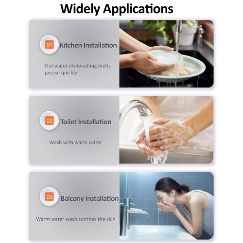Mini Electric Tankless Water Heater 6500W 220V Constant Temperature Instant Hot Water Heater with Remote Control Digital Display On Demand Hot Water Heater 