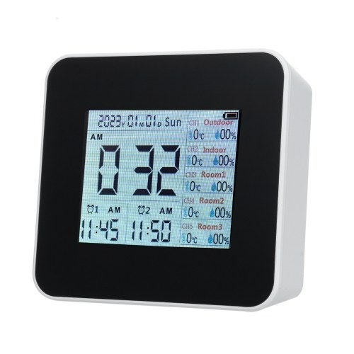 13-in-1 Digital Hygrometer Indoor Outdoor Thermometer with 5 Remote Sensors Multifunctional Weather Clock Wireless Temperature Humidity Monitor Gauge with 60M Range 