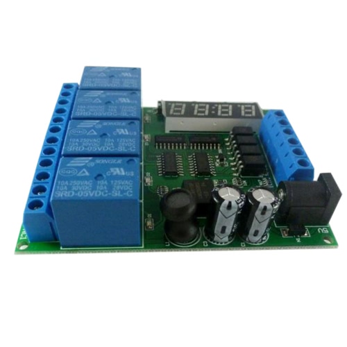 

DC 12V 4CH Digital Tube Multi-function Delay LED Time Relay Self-locking Smart Home