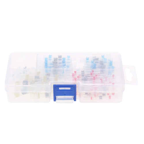 100 Pcs Blue Waterproof Car SUV Solder Sleeve Heat Shrink Terminals Kit 16-14AWG